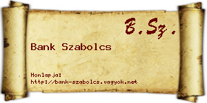 Bank Szabolcs névjegykártya